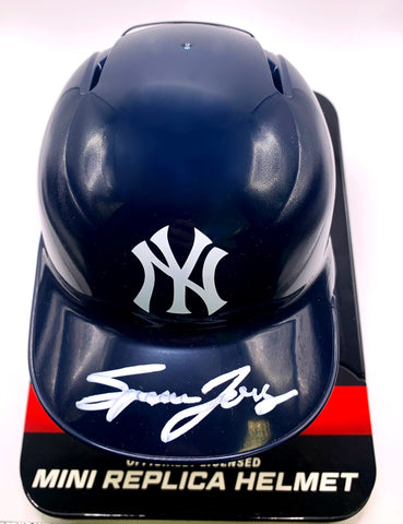 Spencer Jones Autographed Yankees Mini Helmet (Fanatics Authenticated)