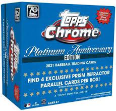 2021 Topps Chrome Platinum Anniversary Baseball Mega Box (Blue)- SEALED PRODUCT
