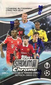 2022/23 Topps Stadium Club Chrome UEFA Club Competitions Soccer Hobby Box- SEALED PRODUCT