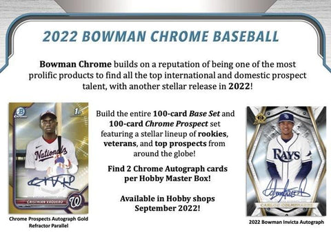 2022 Bowman Chrome MLB 12 Hobby Box Full Case Break - Pick Your Team #13 - A3055